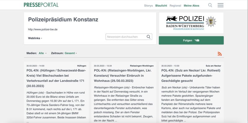 Polizeimeldungen
